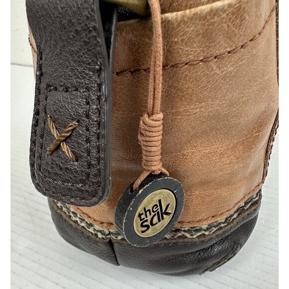 The Sak Kendra Purse Brown Two Tone Leather Medium Shoulder Hobo Bag Some Wear - Picture 4 of 11